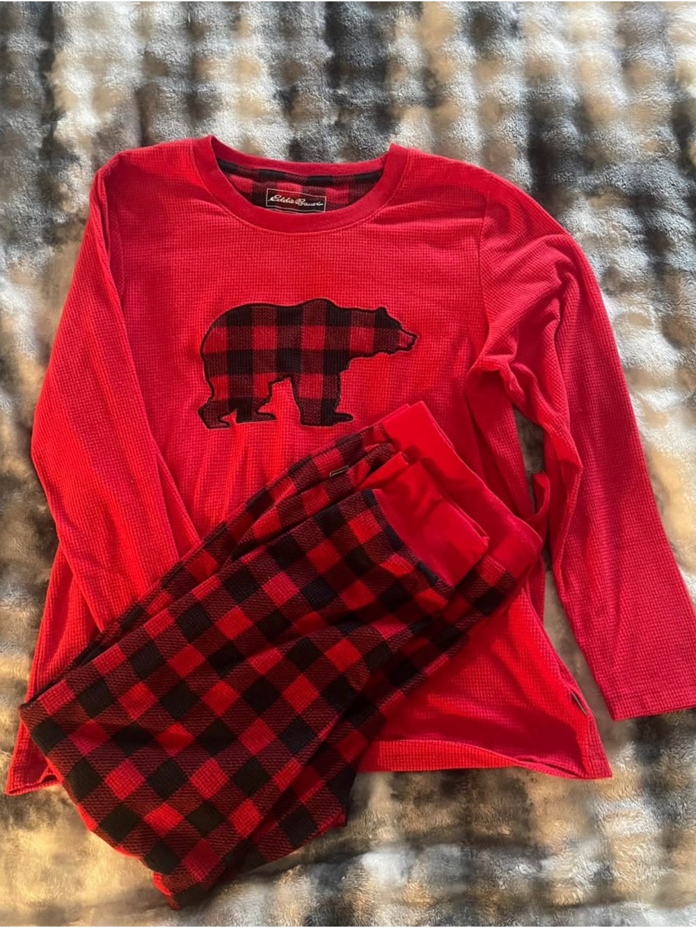 L Women’s Eddie Bauer Pajama Set: Plaid